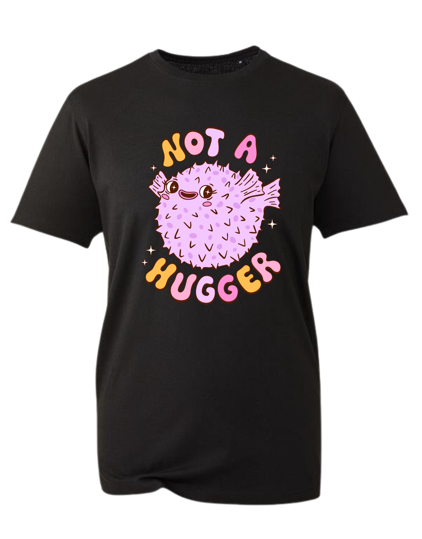 "Not A Hugger" Puffer Fish Unisex Organic T-Shirt