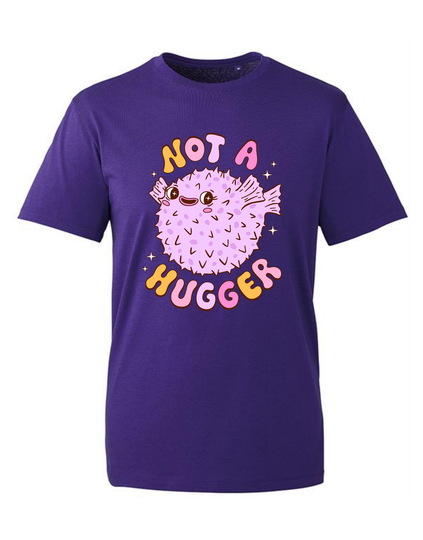 "Not A Hugger" Puffer Fish Unisex Organic T-Shirt