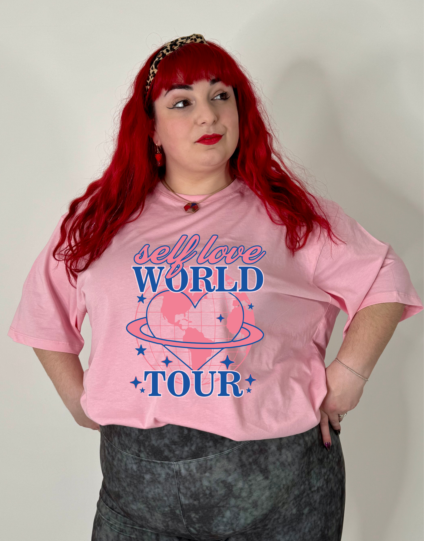 Light Pink "Self Love World Tour" Unisex Organic T-Shirt