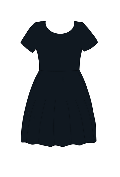 Black 2-Way Pocket Skater Dress