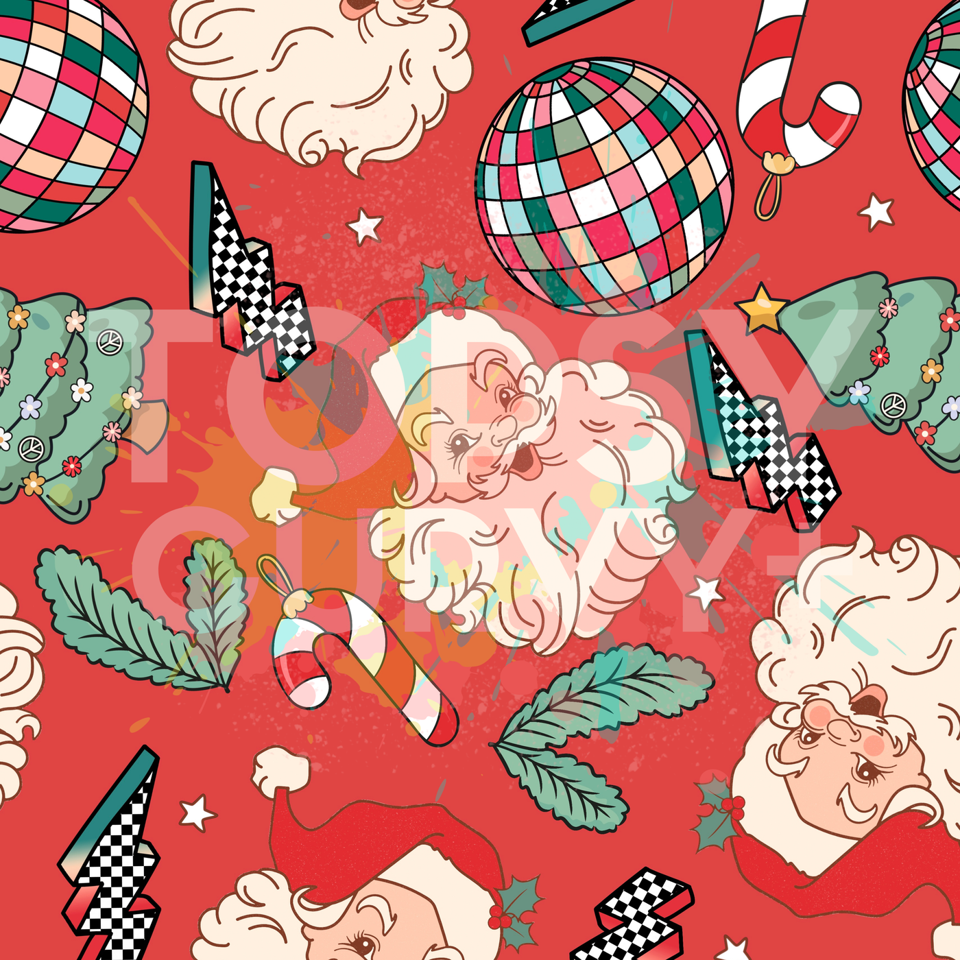 Retro Santa Supersoft Lounge Top