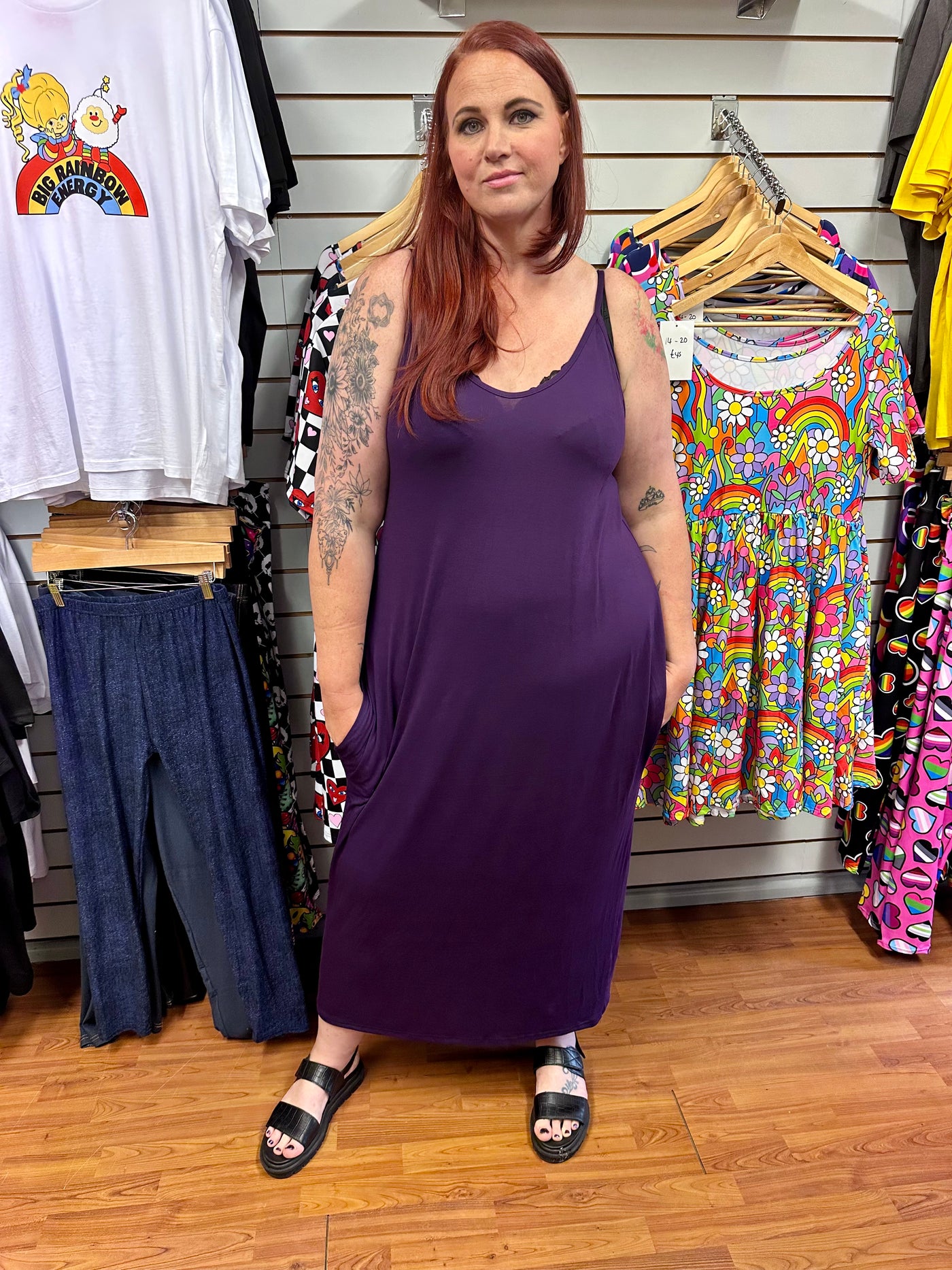 Purple Maxi Camisole Dress