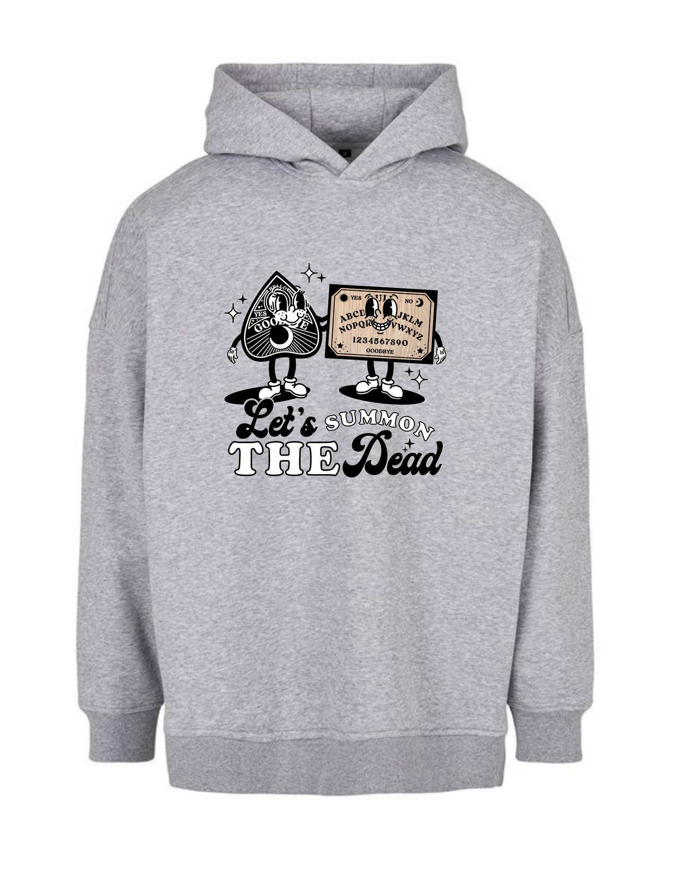 Light Grey "Let's Summon The Dead" Oversized Hoodie