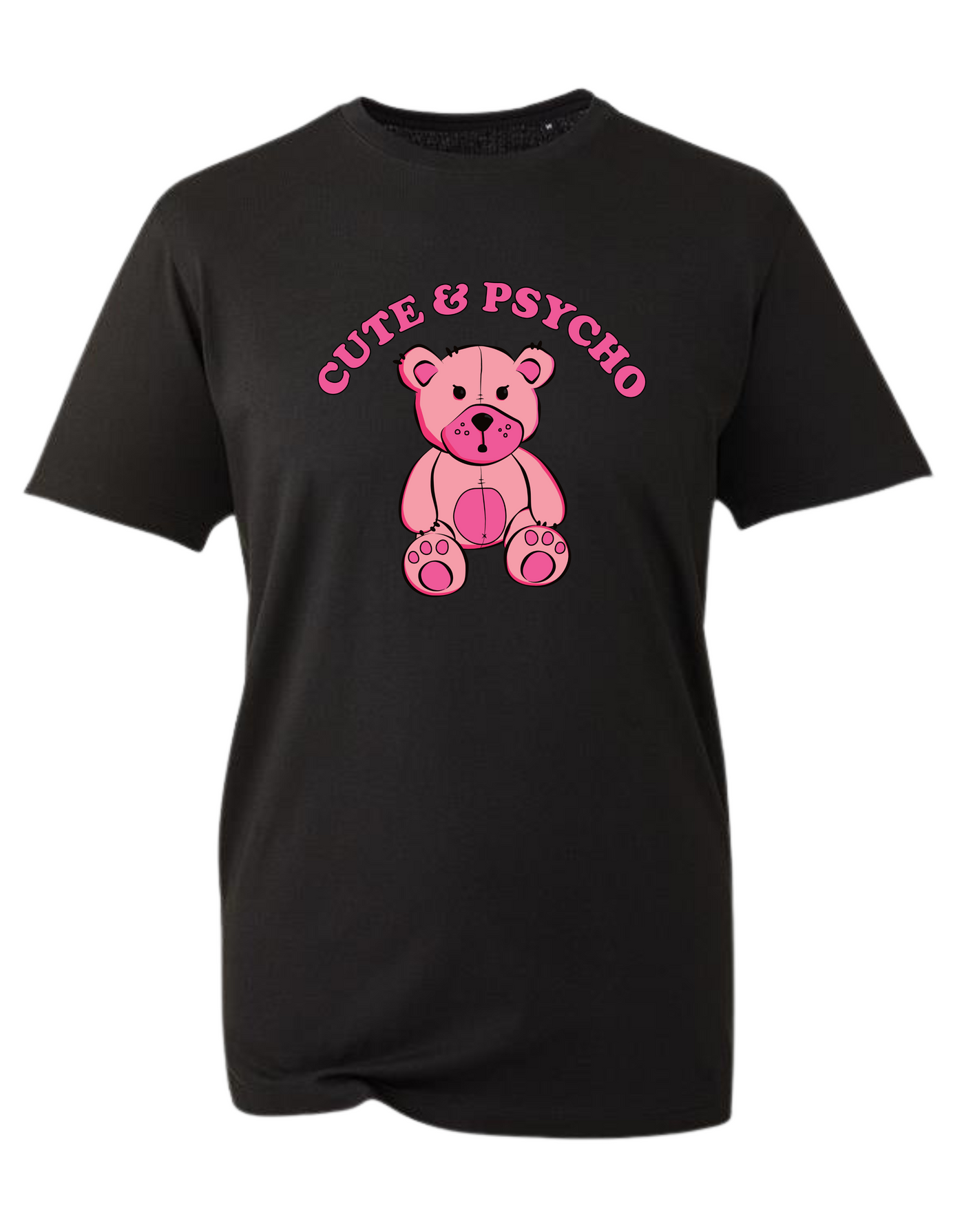 "Cute & Psycho" Bear Unisex Organic T-Shirt
