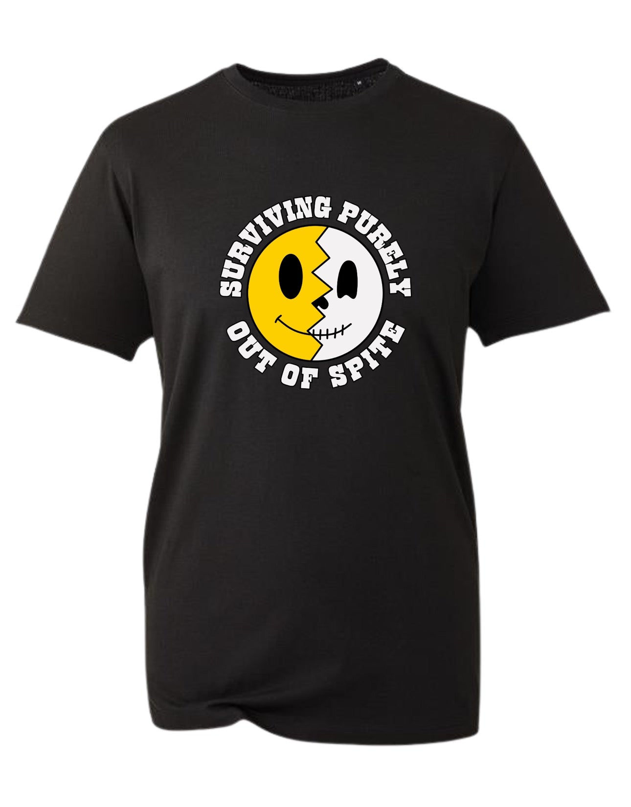 Black "Surviving Purely Out Of Spite" Unisex Organic T-Shirt