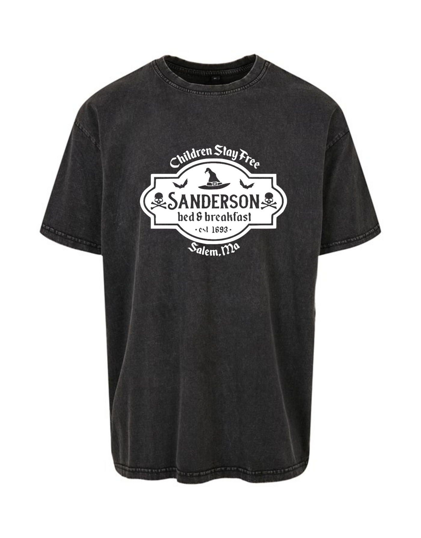 Black "Sanderson B&B" Unisex Acid Wash T-Shirt