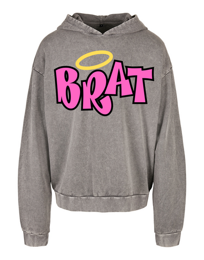 "Brat" Acid Wash Oversized Hoodie