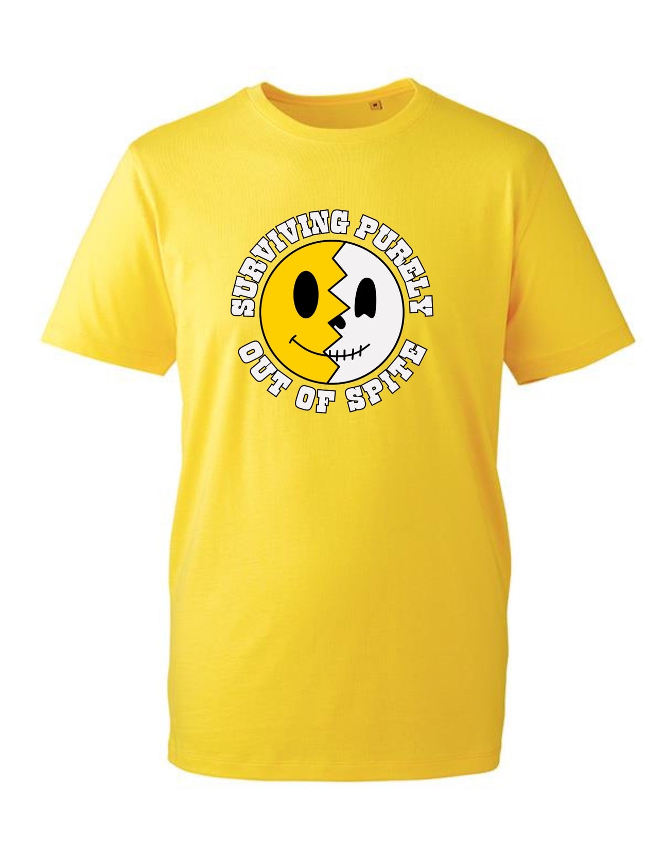 Yellow "Surviving Purely Out Of Spite" Unisex Organic T-Shirt