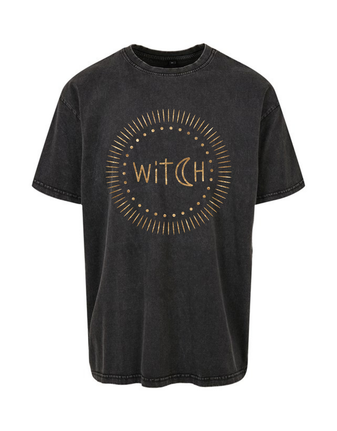 Black "Witch" Unisex Acid Wash T-Shirt