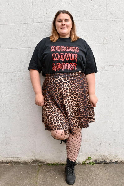 Black "Horror Movie Addict" Unisex Slogan T-Shirt