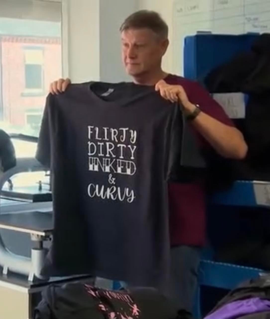 Black "Flirty, Dirty" Unisex Slogan T-Shirt