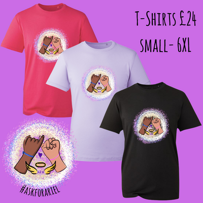 Charity Lilac "Ask For Ariel" Unisex Organic T-Shirt