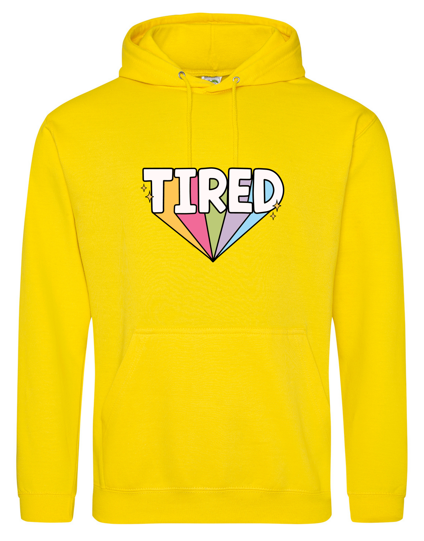 Yellow "Tired" Standard Unisex Hoodie