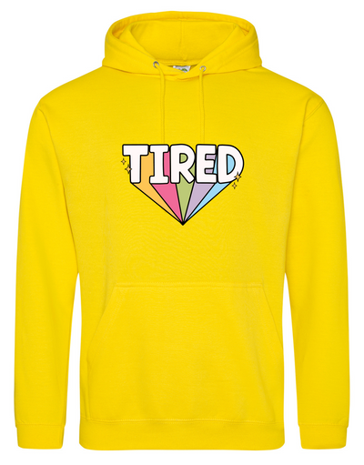 Yellow "Tired" Standard Hoodie