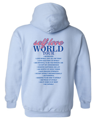 Light Blue "Self Love Tour" Front & Back Printed Standard Hoodie