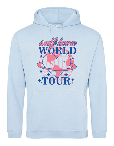 Light Blue "Self Love Tour" Front & Back Printed Standard Hoodie