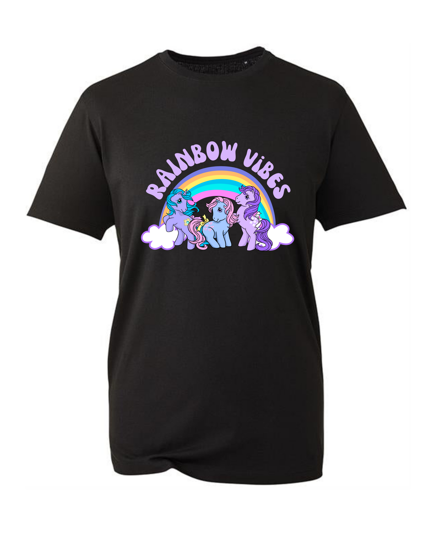 Black "Rainbow Vibes" Unisex Organic T-Shirt