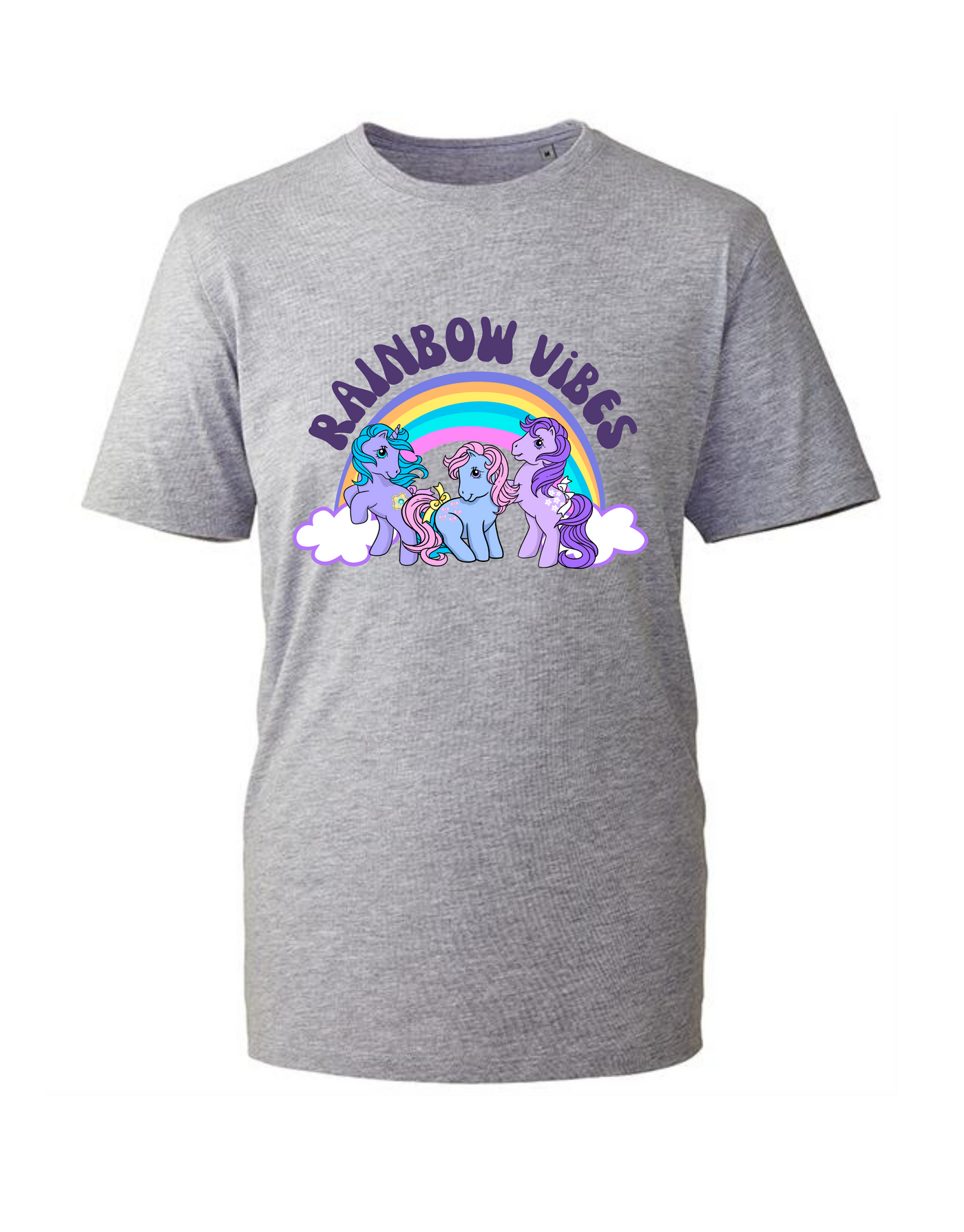 Light Grey "Rainbow Vibes" Unisex Organic T-Shirt