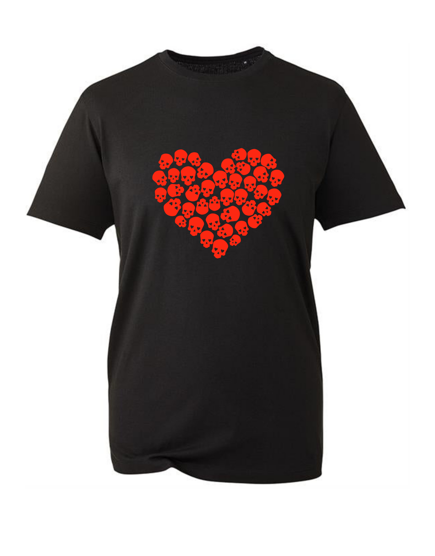 Black Skull Heart Unisex Organic T-Shirt
