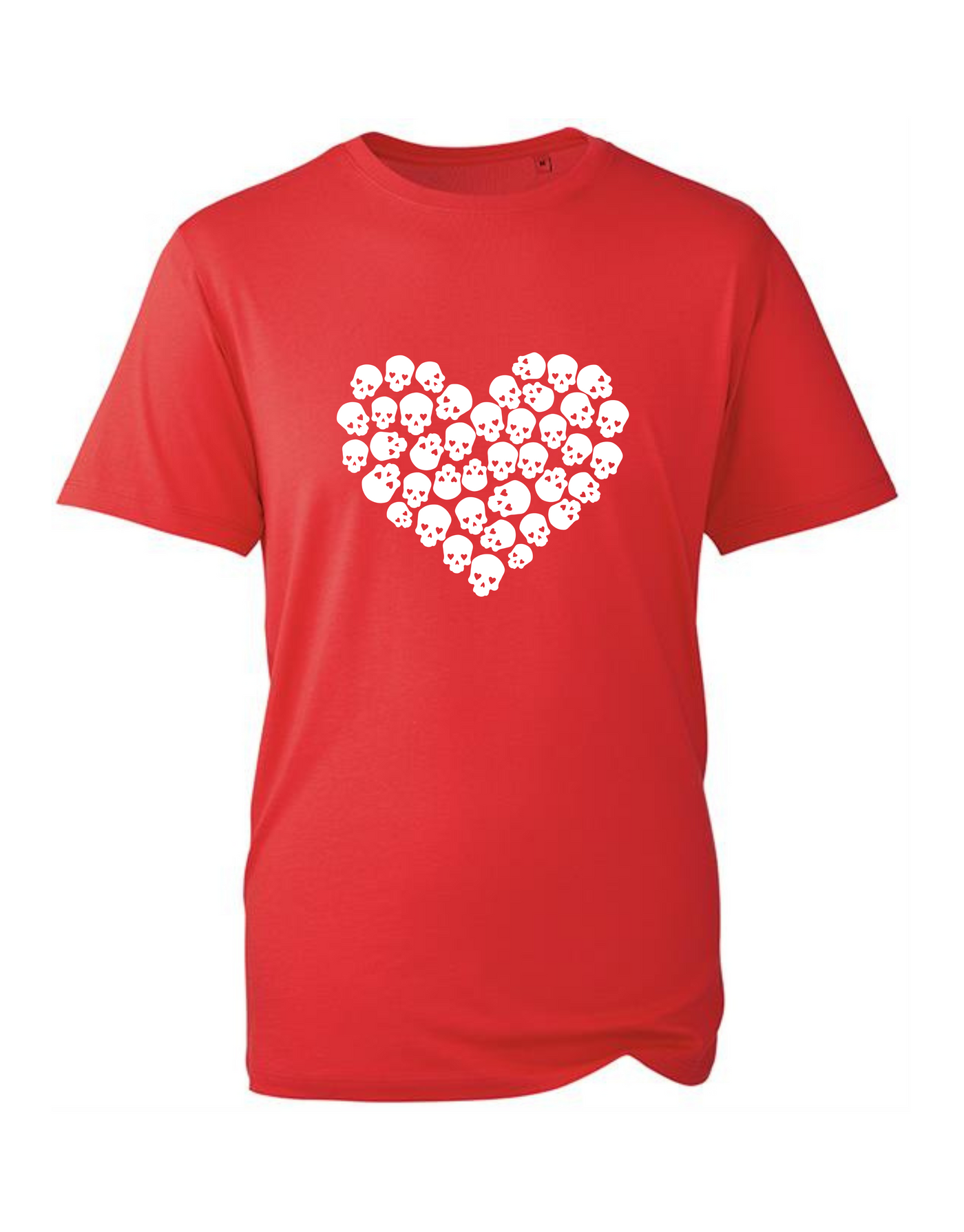 Red Skull Heart Unisex Organic T-Shirt