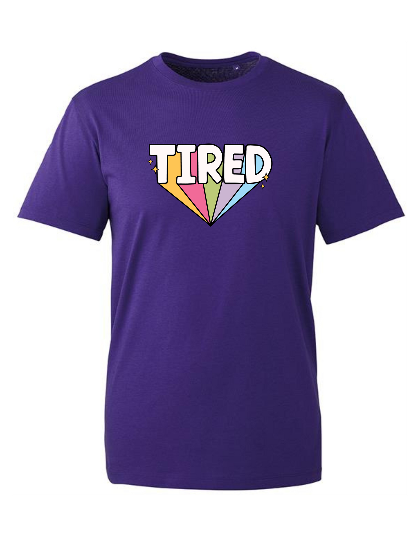 Purple "Tired" Unisex Organic T-Shirt