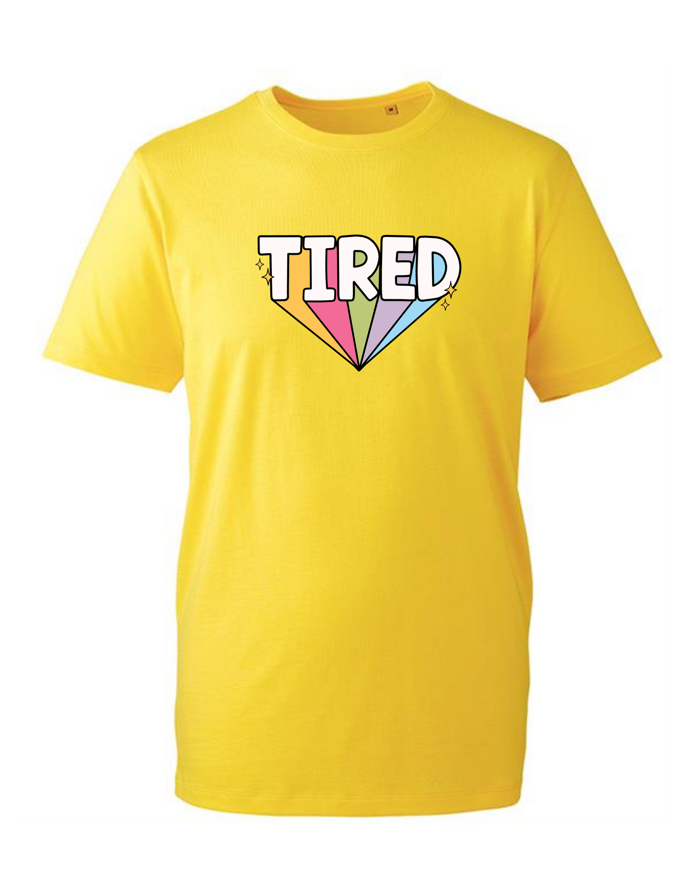 Yellow "Tired" Unisex Organic T-Shirt