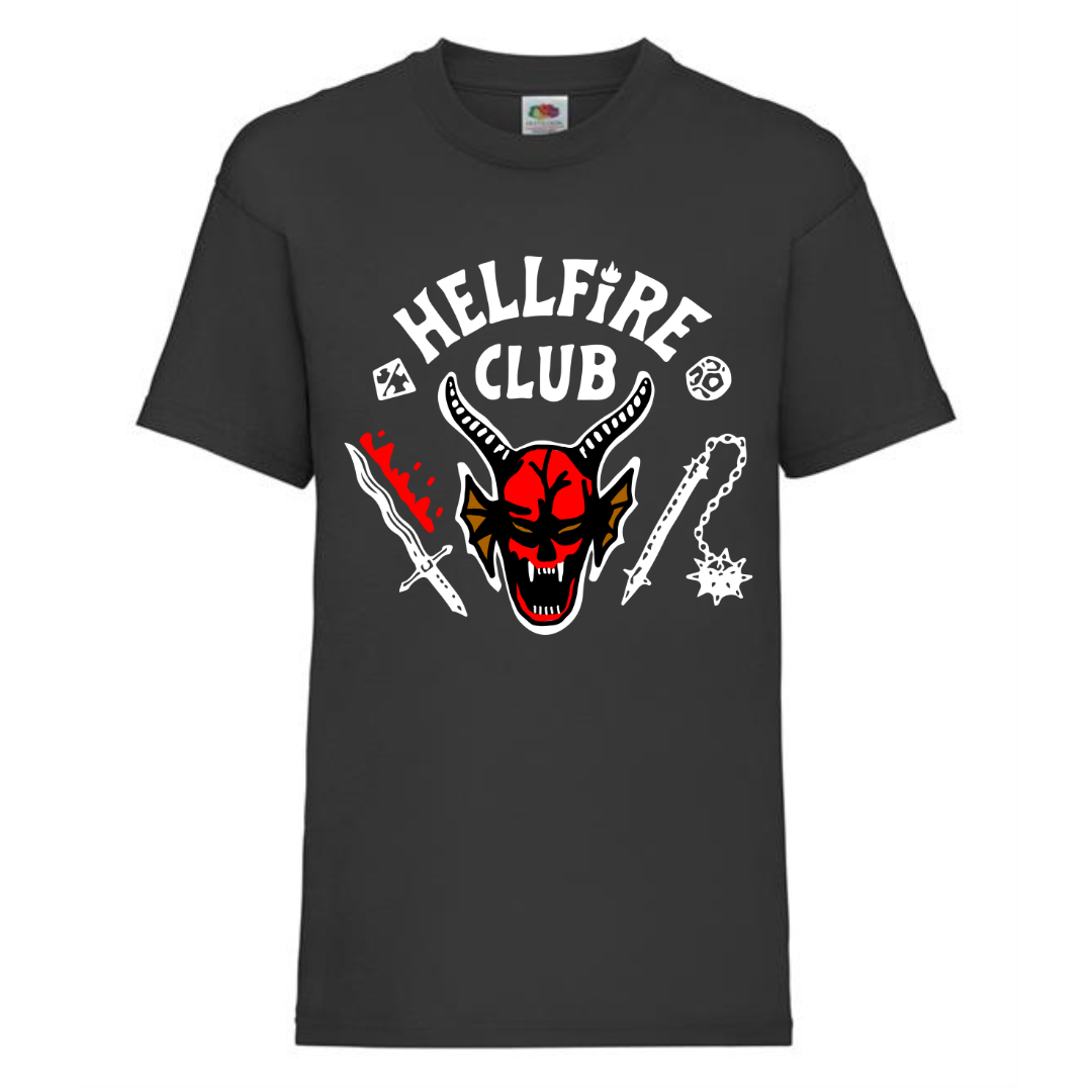 Stranger "Hellfire Club" Kids Unisex Slogan T-Shirt