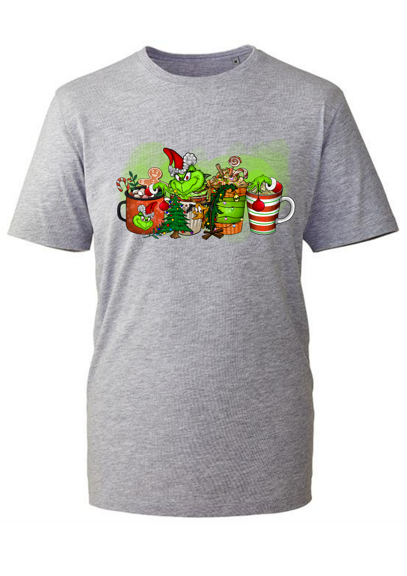 Light Grey "Grinchmas Beverages" Unisex Organic T-Shirt