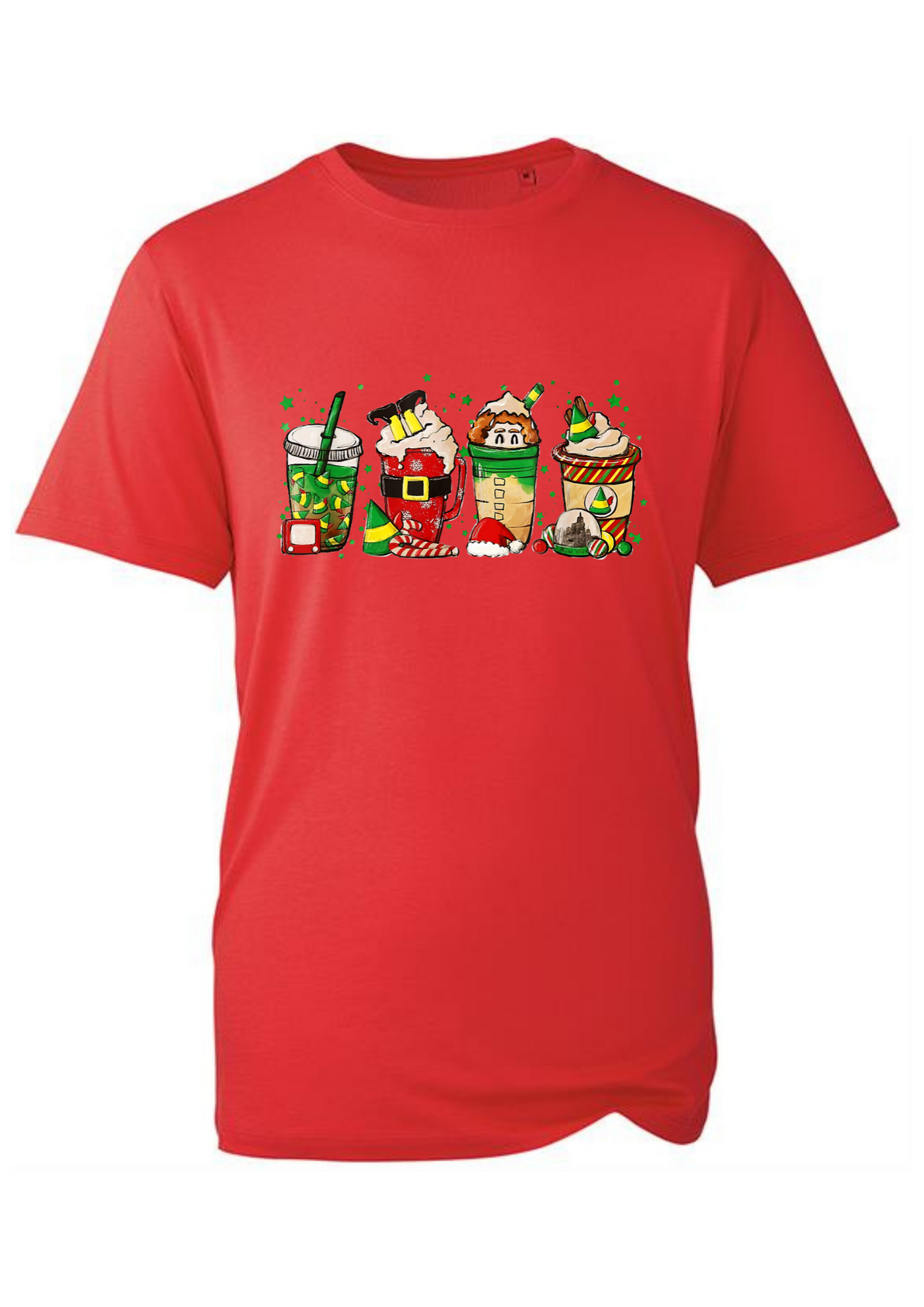 Red "Buddy Beverages" Unisex Organic T-Shirt