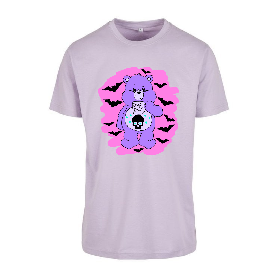 Lilac "Drop Dead" Bear Unisex T-Shirt