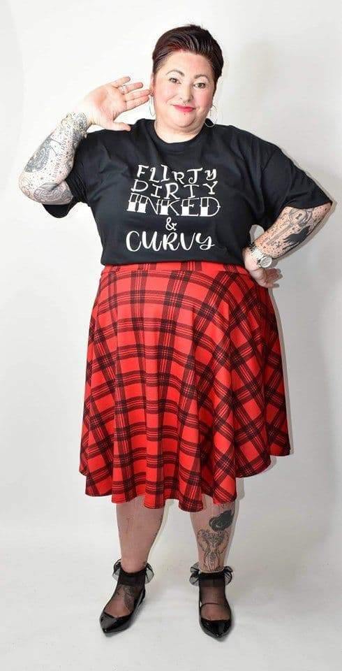 Black "Flirty, Dirty" Unisex Slogan T-Shirt - Topsy Curvy Ltd