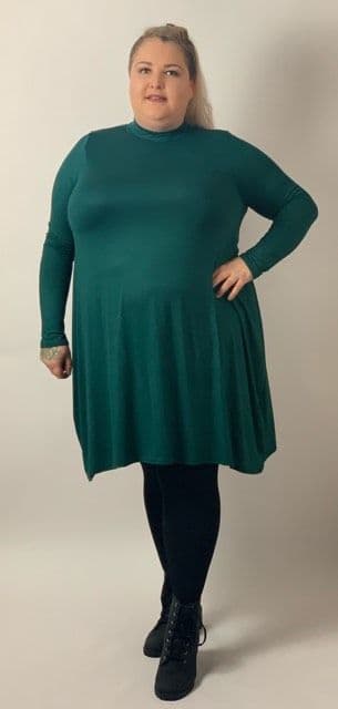 Forest Green Turtle Neck Slouch Dress