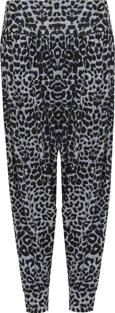 Grey Leopard Print Harem Trousers