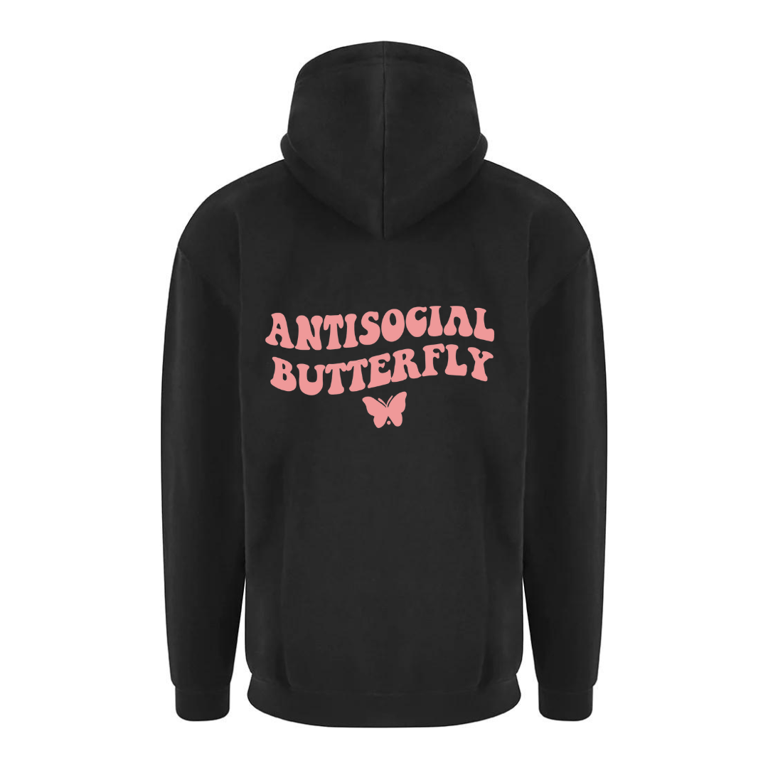 Black hoodie with butterfly best sale