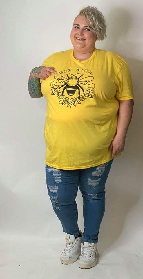 Yellow "Bee Kind" Unisex Slogan T-Shirt