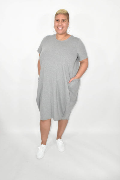 Light Grey Slouch T-Shirt Dress