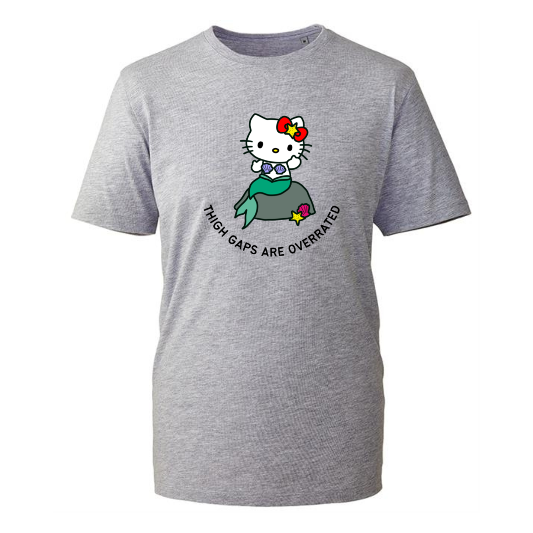 “Thigh Gaps Are Overrated” Kitty Unisex Organic T-Shirt