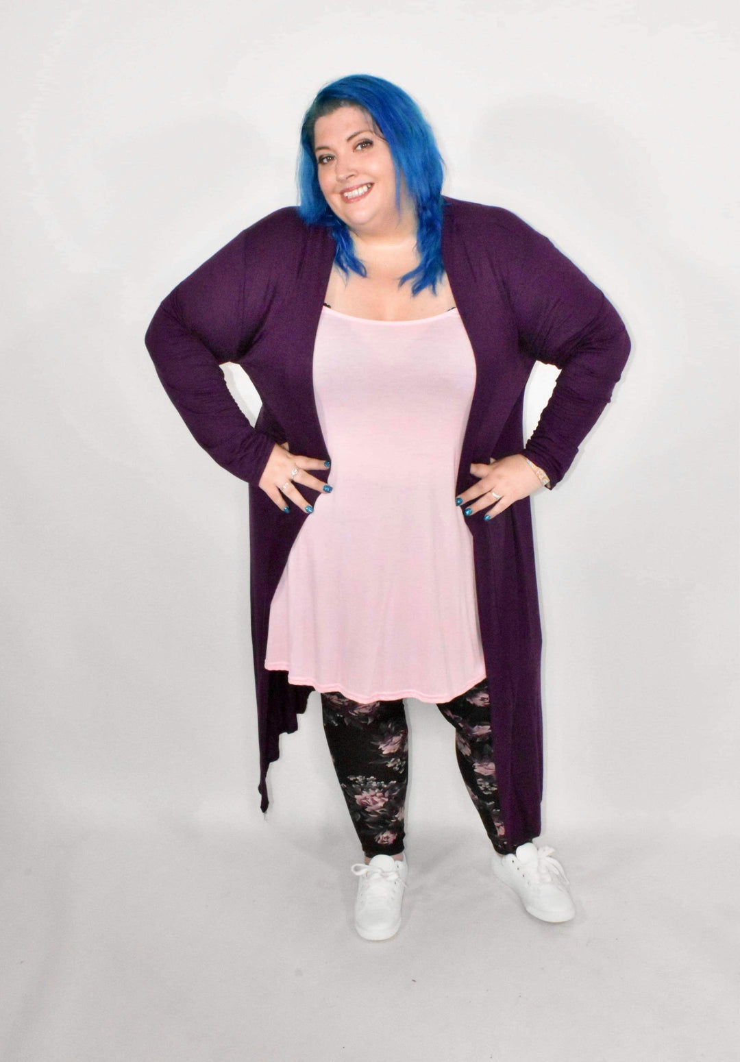 Womens Cardigan Purple Cardigan Plus Size Purple Jersey Maxi