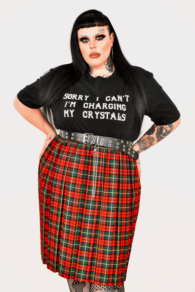 Black "Charging My Crystals" Unisex Slogan T-Shirt