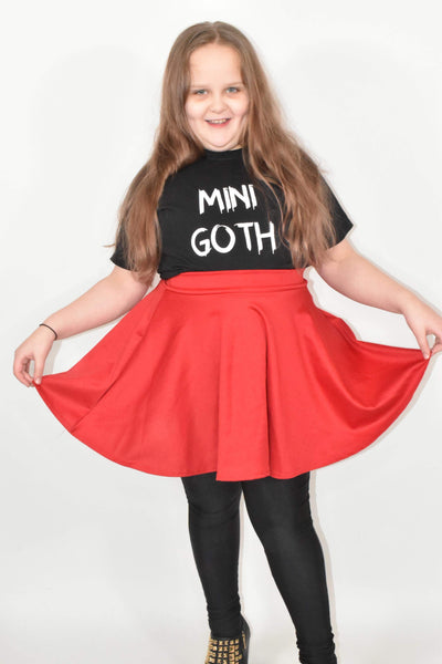 Black "Mini Goth" Kids Unisex Slogan T-Shirt