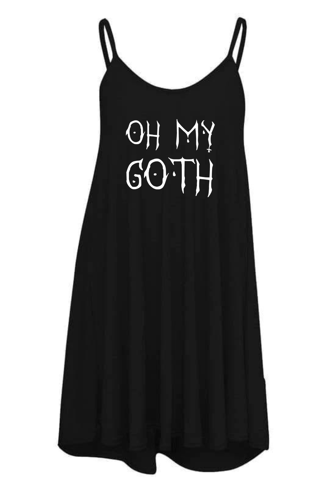 Black "Oh My Goth" Printed Longline Camisole
