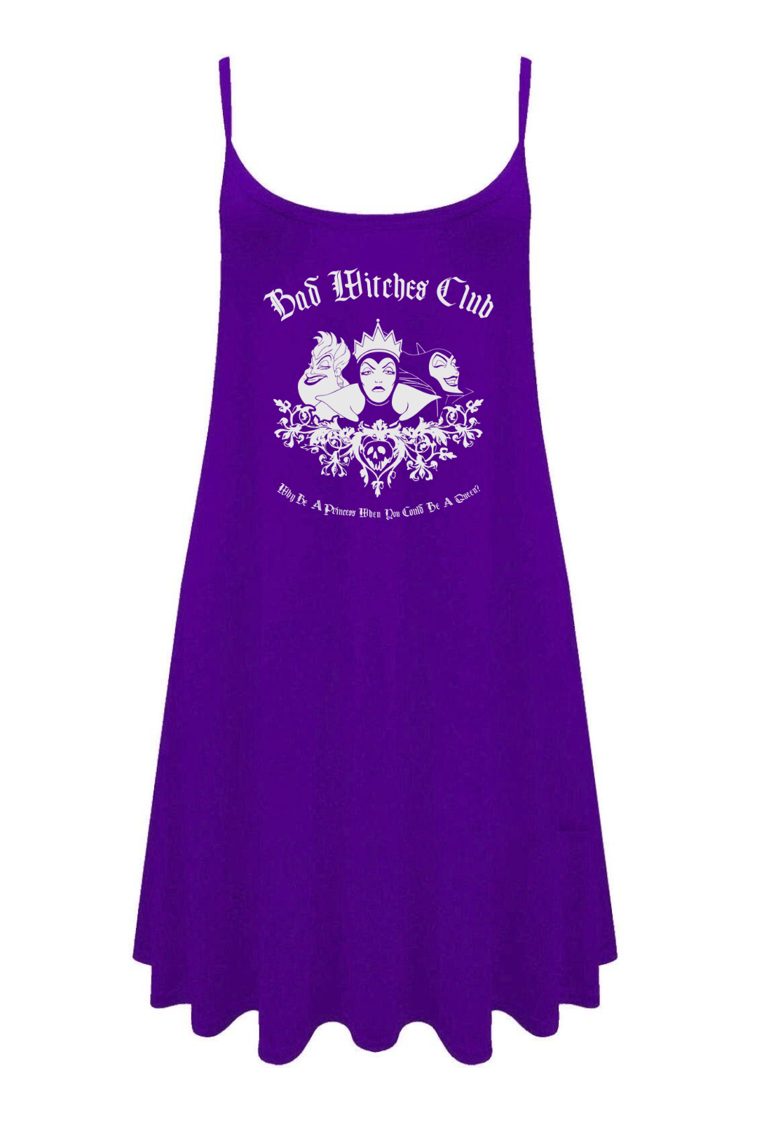 Purple "Bad Witches Club " Printed Longline Camisole