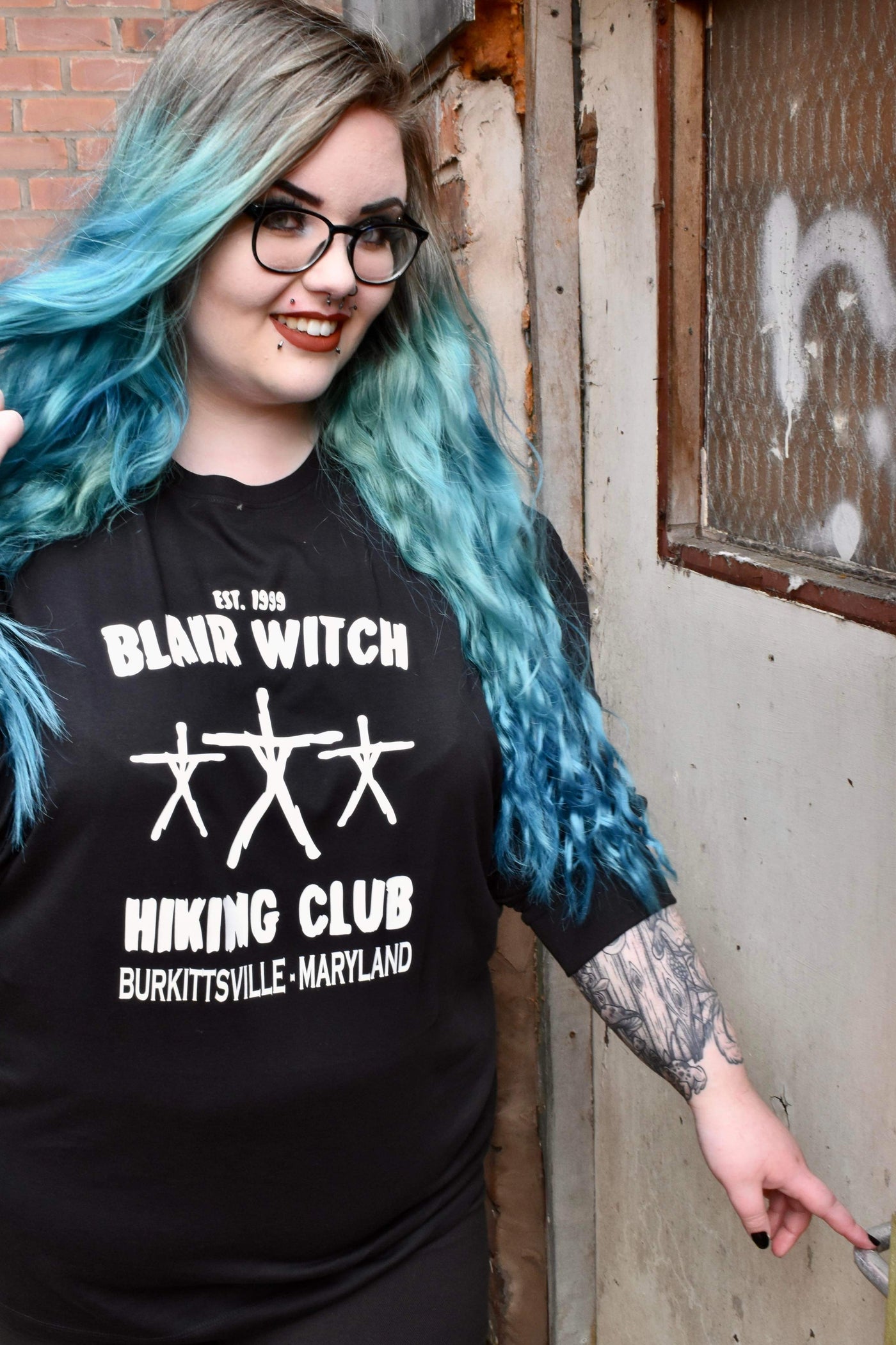 Black Long Sleeved “Blair Witch” Unisex Slogan T-Shirt