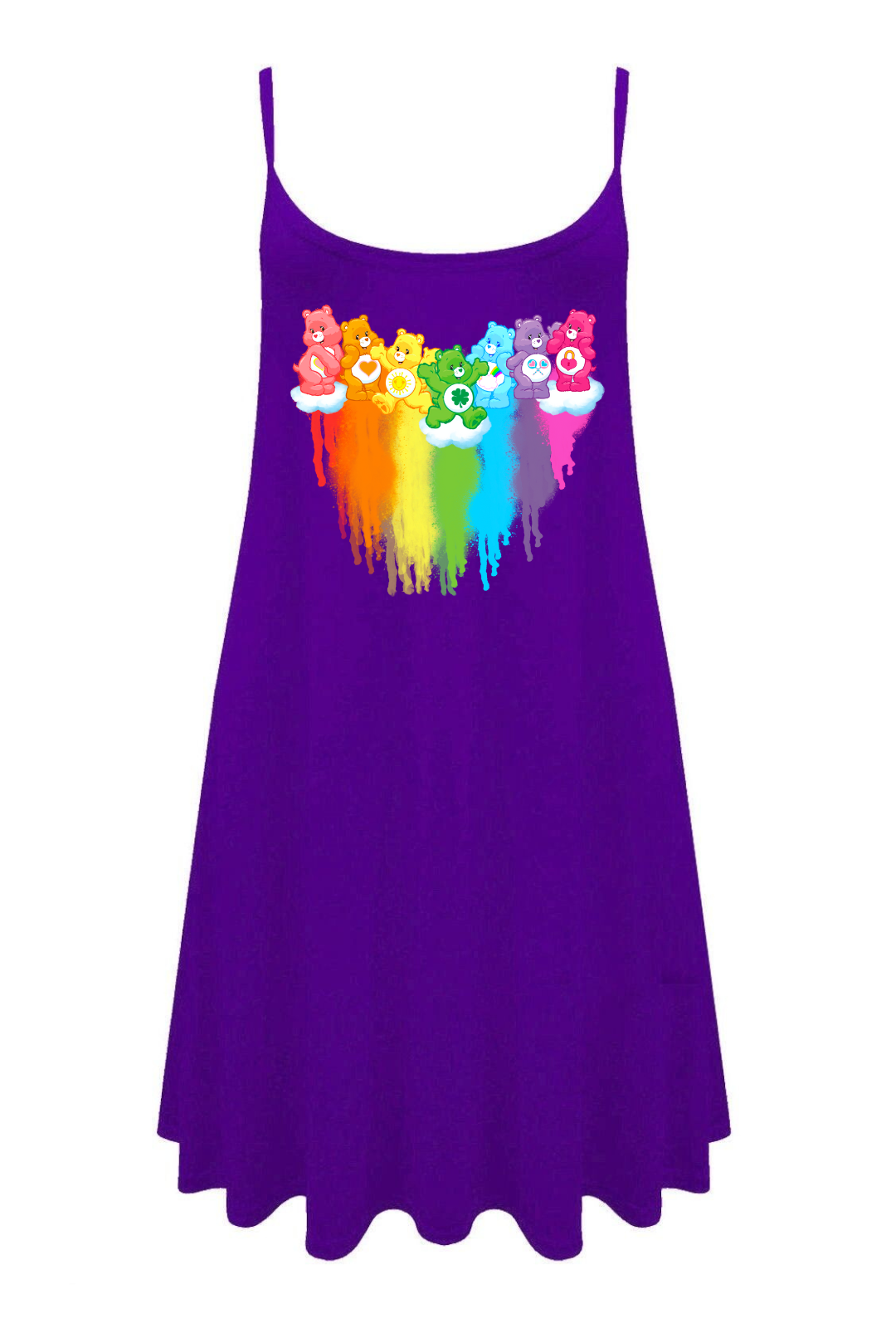 Purple Rainbow Bears Printed Longline Camisole