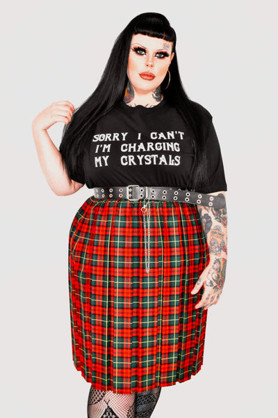 Black "Charging My Crystals" Unisex Slogan T-Shirt