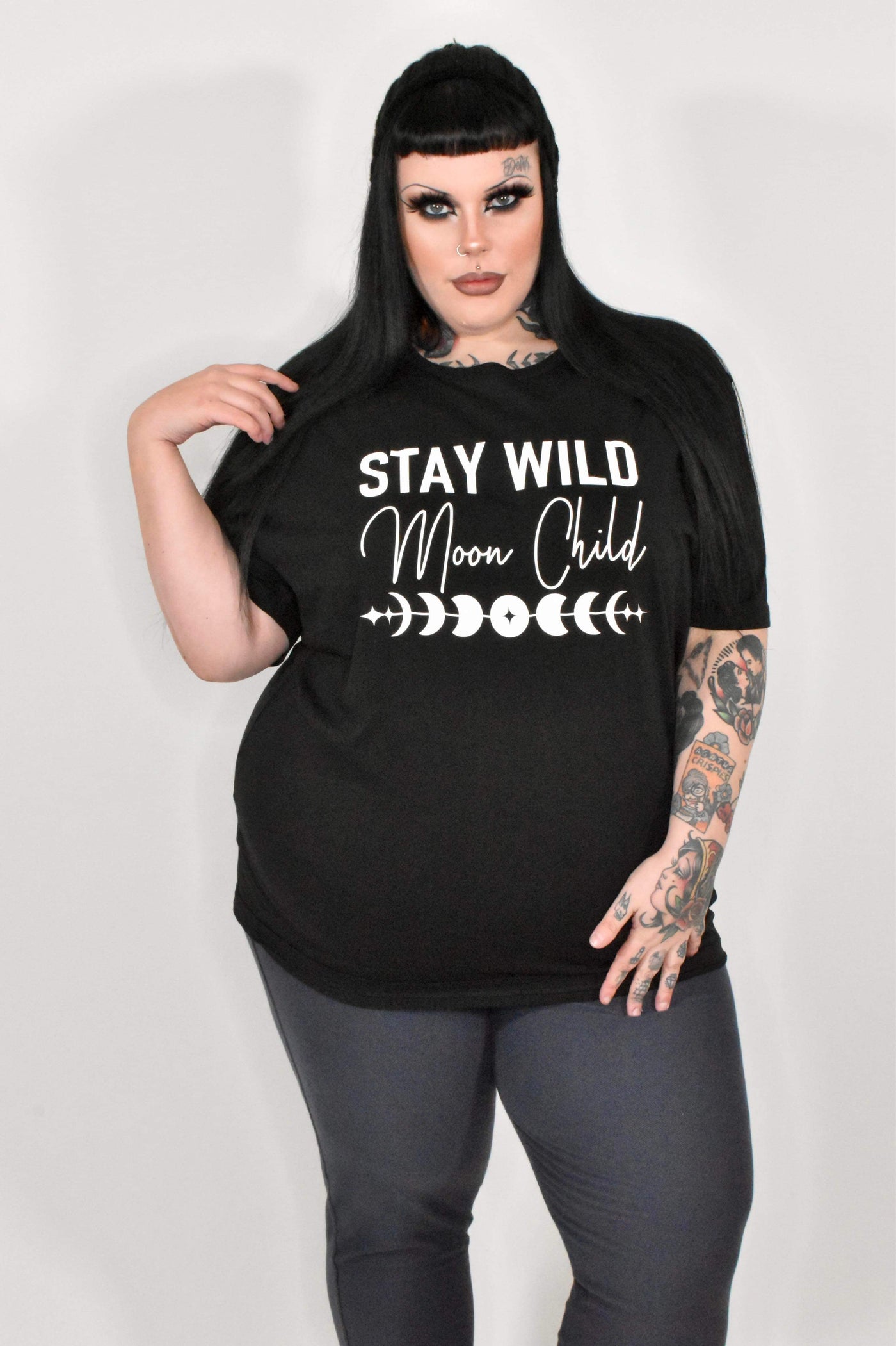 Black "Stay Wild Moon Child” Unisex Slogan T-Shirt