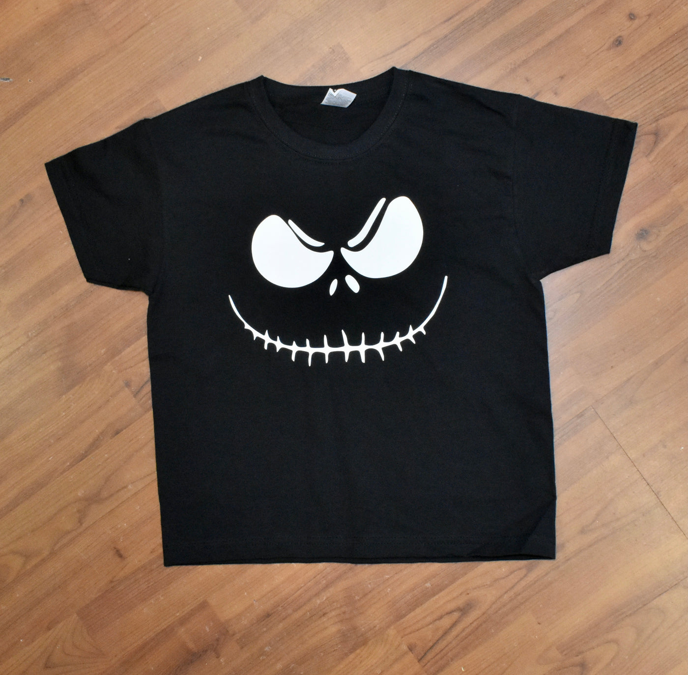 Black Nightmare Face Kids Unisex Slogan T-Shirt