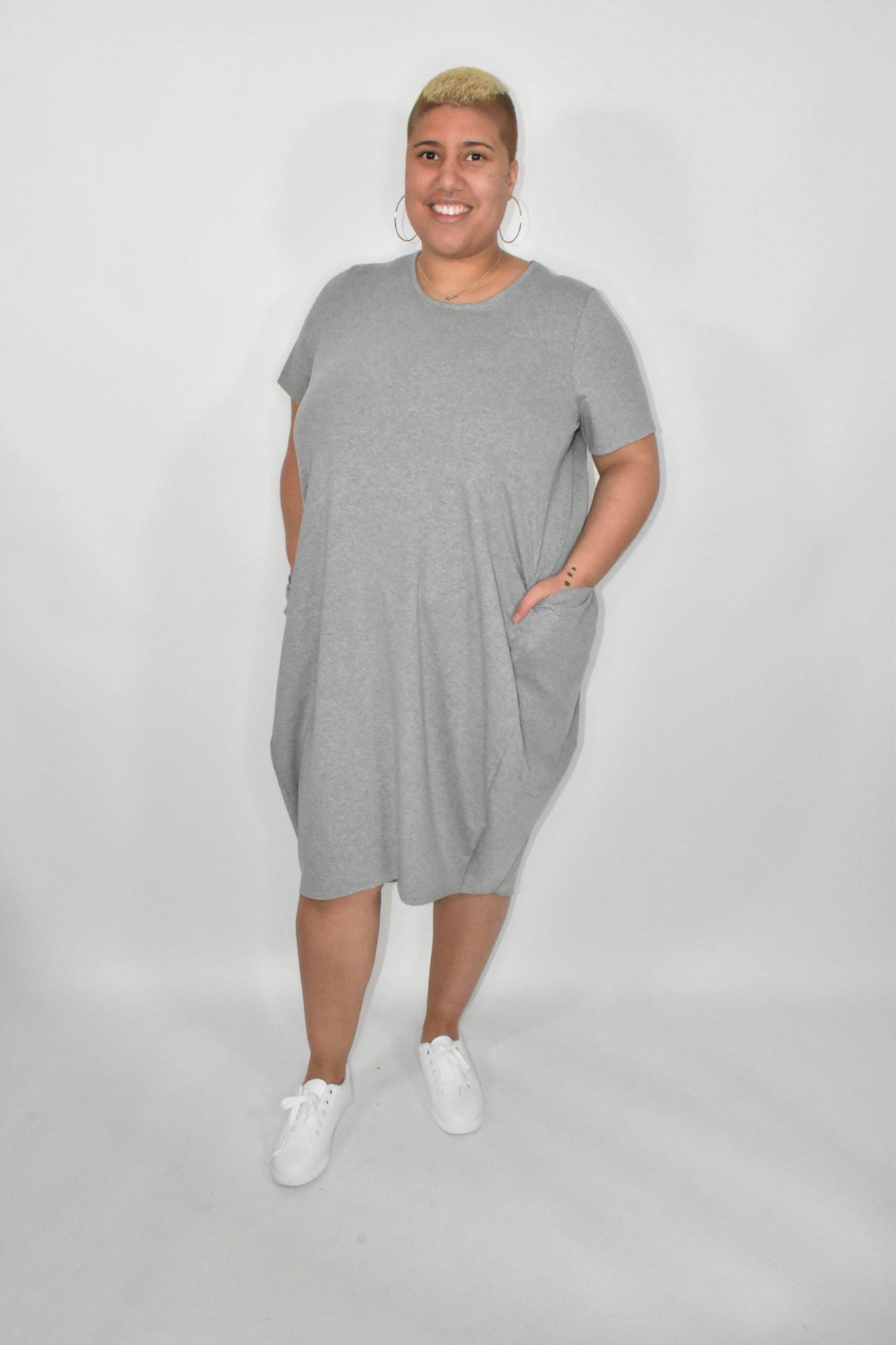 Light Grey Slouch T-Shirt Dress
