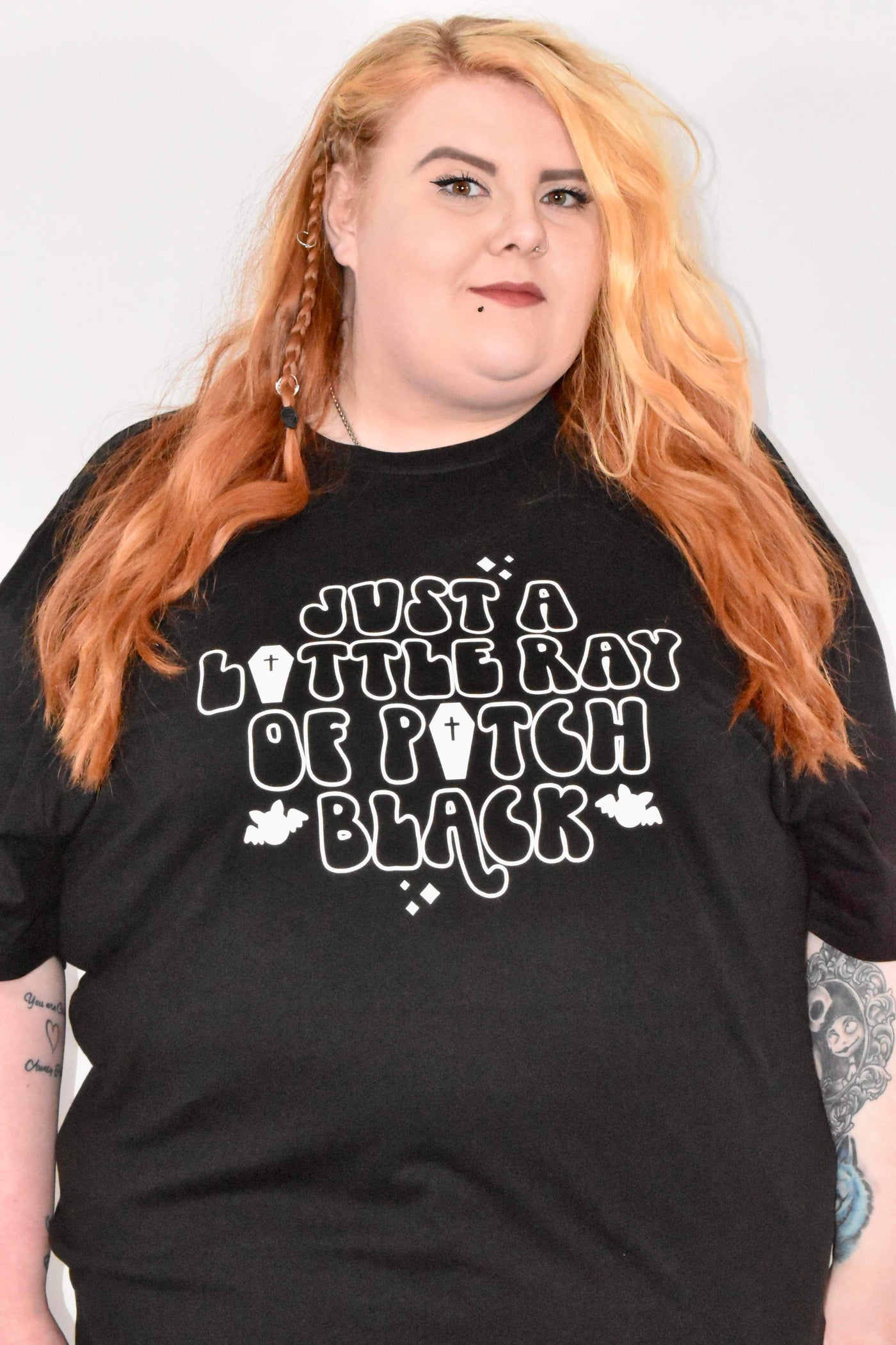 Black "Ray Of Pitch Black" Unisex Slogan T-Shirt