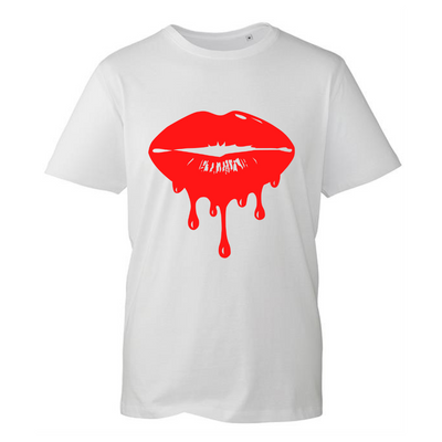 Drip Lip Printed Unisex Organic T-Shirt